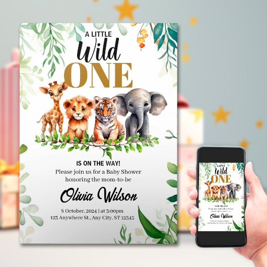 Wild One Baby Shower Einladung