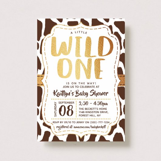 Wild One Baby Shower Einladung