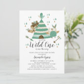 Wild One Baby Shower Einladung (Stehend Vorderseite)
