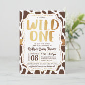 Wild One Baby Shower Einladung (Stehend Vorderseite)