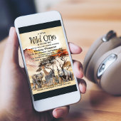 Wild One Baby Shower Safari Animals Einladung