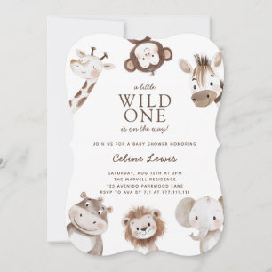 Wild-One-Baby-Shower-Safari-Thema Einladung