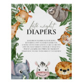 Wild One Baby Shower Spate Night Diapers Poster (Vorderseite)