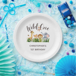 Wild One Baby-Tiere Jungle Safari 1. Geburtstag Pappteller