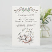 Wild ONE Baby verwandelt ONE Fuchs Wald zum Geburt Einladung (Stehend Vorderseite)