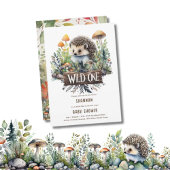 Wild One Baby Woodland Animals Igel Rustikal Einladung