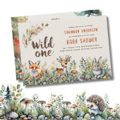 Wild-One-Baby-Woodland-Tiere Niedlich rustikal Einladung