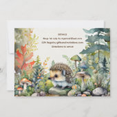 Wild-One-Baby-Woodland-Tiere Niedlich rustikal Einladung (Rückseite)