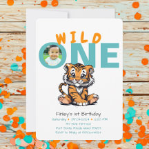 Wild ONE Baby's 1. Geburtstag Niedliches Tigerbild