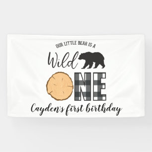 Wild One Bar Black Buffalo Kariert erster Geburtst Banner