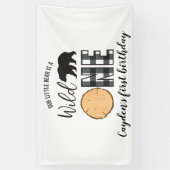 Wild One Bar Black Buffalo Kariert erster Geburtst Banner (Vertikal)