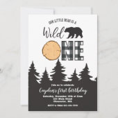 Wild One Bar Black Buffalo Kariert erster Geburtst Einladung (Vorderseite)