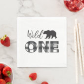 Wild One Bar Black Buffalo Kariert erster Geburtst Serviette (Beispiel)