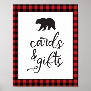 Wild-One-Bären Red Buffalo Karierte Karten und Ges Poster