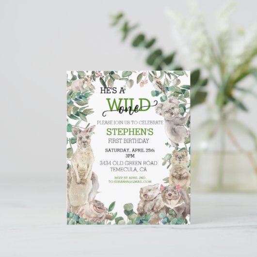 Wild One Birthday Australian Animals (Stehend Vorderseite)