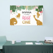 Wild One Birthday Banner Safari Jungle Girl Zoo (Messeveranstaltung)