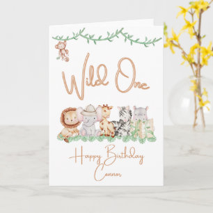 Wild One Birthday Card   1. Geburtstag Karte