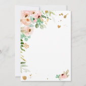 Wild One Birthday Einladung 1. Floral Pink Gold (Rückseite)