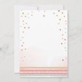 Wild one Birthday Girl Pink Gold 1st Boho Feathers Einladung (Rückseite)