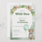 Wild One Birthday Invitation • Safari Jungle Party Einladung (Vorderseite)