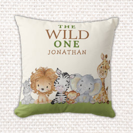 Wild One Birthday Jungle Animals Kissen