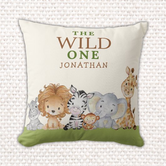 Wild One Birthday Jungle Animals Kissen