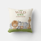 Wild One Birthday Jungle Animals Kissen (Vorderseite)