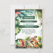 Wild One Birthday Jungle Safari Tropische Vegetati Dankeskarte (Vorderseite)