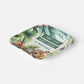 Wild One Birthday Jungle Safari Tropische Vegetati Pappteller (Gewinkelt)