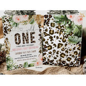 Wild One Birthday Leopard Print Wild Jungle Party Einladung