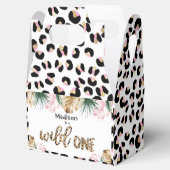Wild One Birthday Leopard Print Wild Jungle Party Geschenkschachtel (Geöffnet)