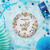 Wild One Birthday Leopard Print Wild Jungle Party Pappteller (Party)