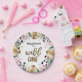 Wild One Birthday Leopard Print Wild Jungle Party Pappteller (Party)