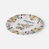 Wild One Birthday Leopard Print Wild Jungle Party Pappteller (Schrägansicht)