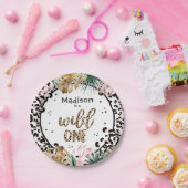 Wild One Birthday Leopard Print Wild Jungle Party Pappteller (Party)
