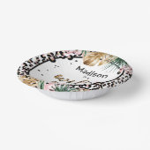 Wild One Birthday Leopard Print Wild Jungle Party Pappteller (Gewinkelt)