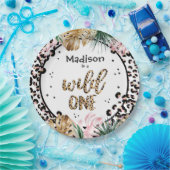 Wild One Birthday Leopard Print Wild Jungle Party Pappteller (Party)