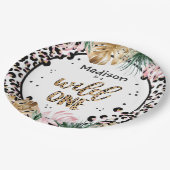 Wild One Birthday Leopard Print Wild Jungle Party Pappteller (Schrägansicht)