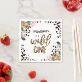 Wild One Birthday Leopard Print Wild Jungle Party Serviette (Beispiel)
