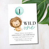 Wild One Birthday Lion Invitation, Zoo Birthday Einladung