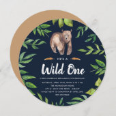 Wild One Birthday Party Einladung | Kreis (Vorne/Hinten)