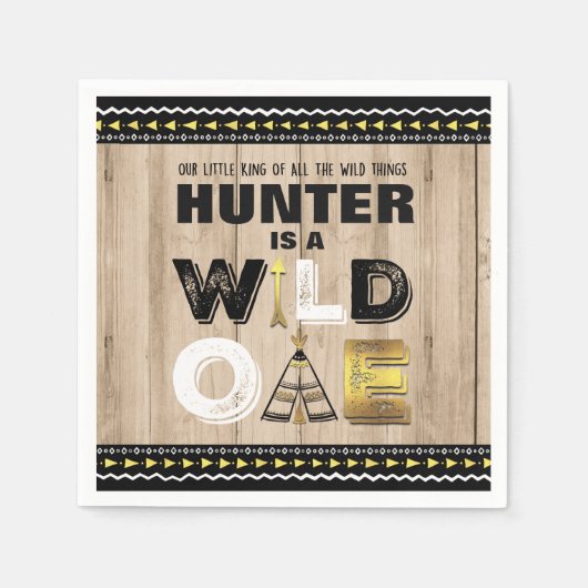 Wild One Birthday Party Napkin King of the Wild Serviette (Vorderseite)