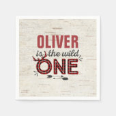 Wild One Birthday Party Napkin Lumberjack Wild One Serviette (Vorderseite)