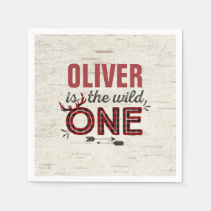 Wild One Birthday Party Napkin Lumberjack Wild One Serviette