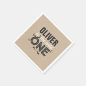 Wild One Birthday Party Napkin Rustic kraft Party Serviette (Ecke)