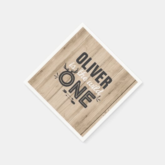 Wild One Birthday Party Napkin Rustic Wild One Serviette (Ecke)