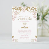 Wild One Birthday Pink Gold Danke Karte (Stehend Vorderseite)