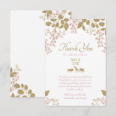 Wild One Birthday Pink Gold Danke Karte (Vorne/Hinten)