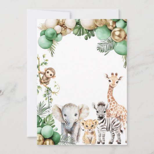 Wild One Birthday Safari Animal Foto Einladung (Rückseite)