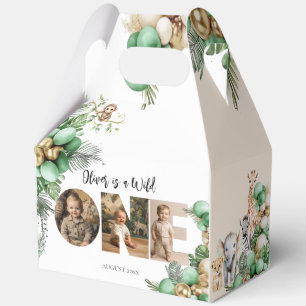 Wild One Birthday Safari Animal Foto Geschenkschachtel